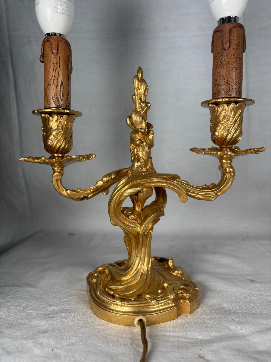 Pair Of Louis XV Style Lamps By Colin Et Jollet & Cie, Early 20th Century -photo-3