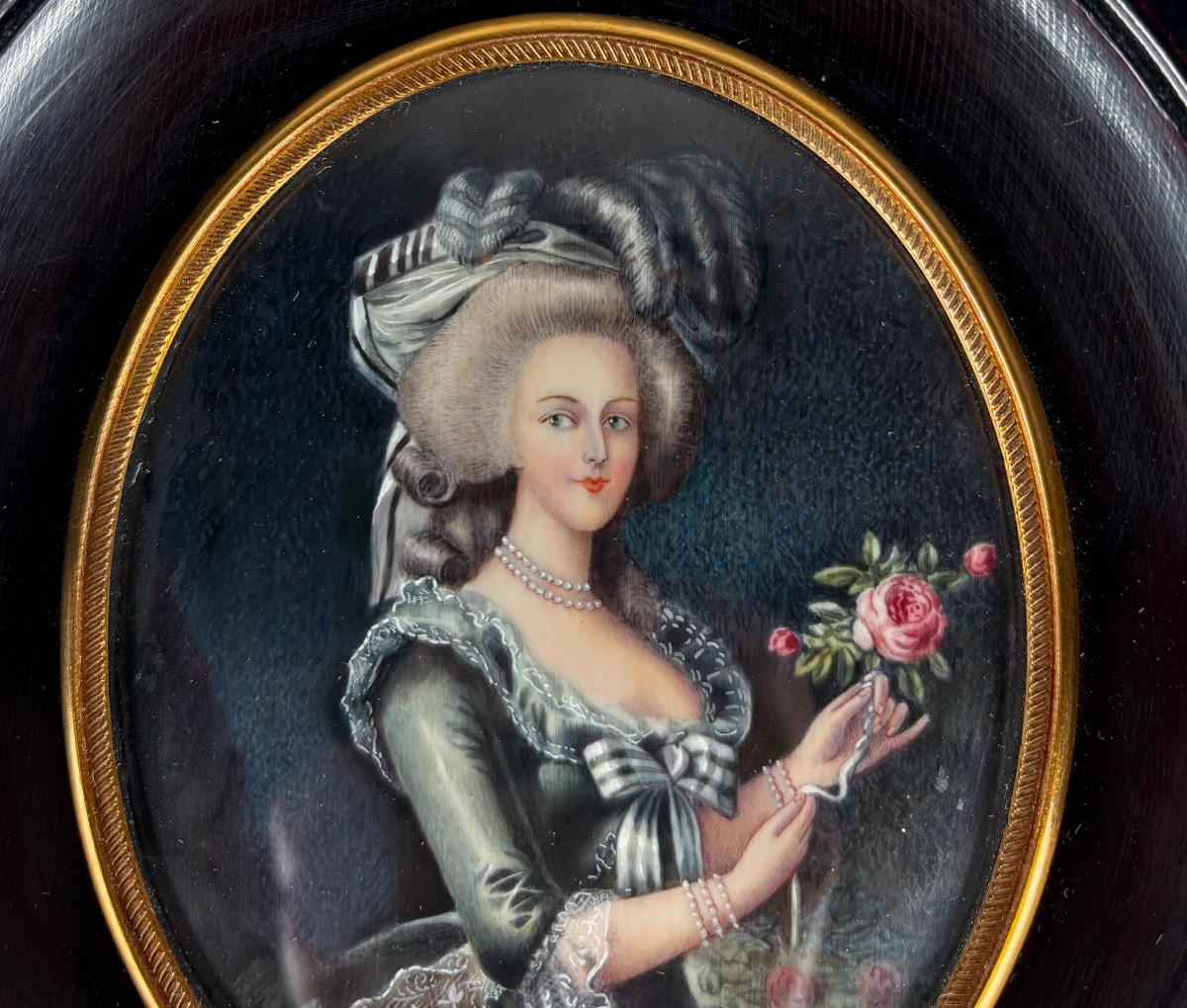 Miniature Painted On Ivory After Vigée Le Brun-photo-3