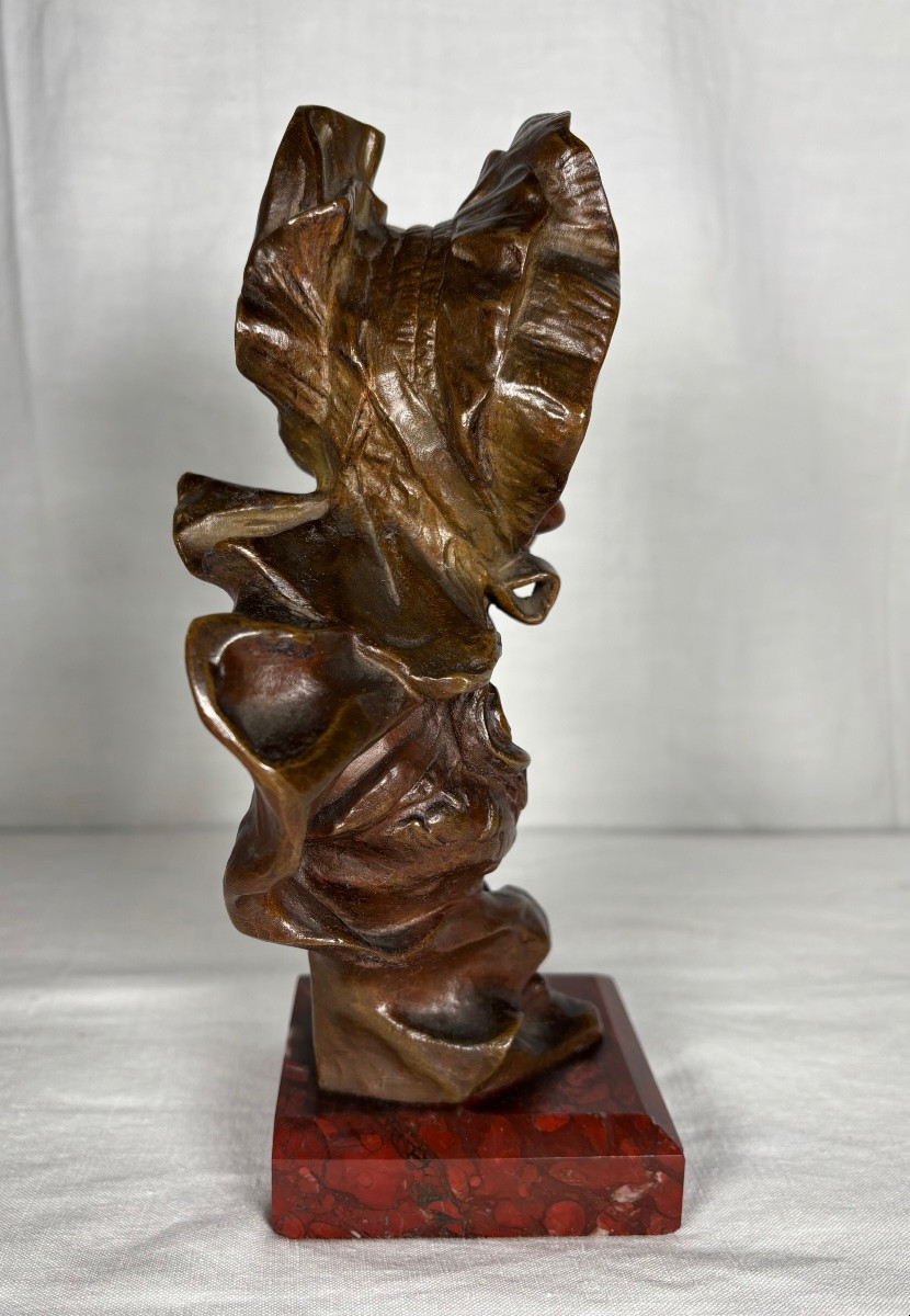 Buste en Bronze Signé Georges Van Der Straeten Fondeur Société des Bronzes de Paris -photo-1