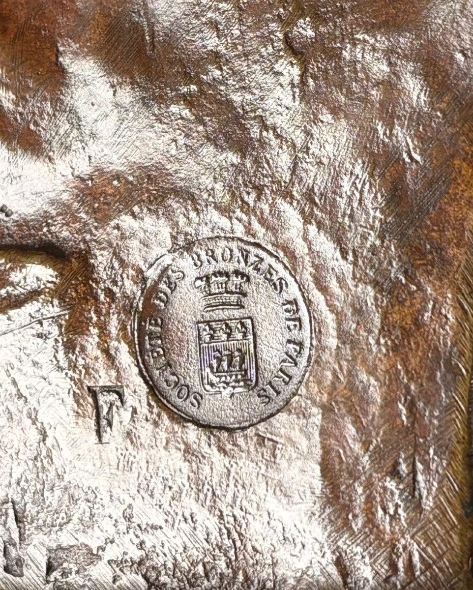 Buste en Bronze Signé Georges Van Der Straeten Fondeur Société des Bronzes de Paris -photo-5