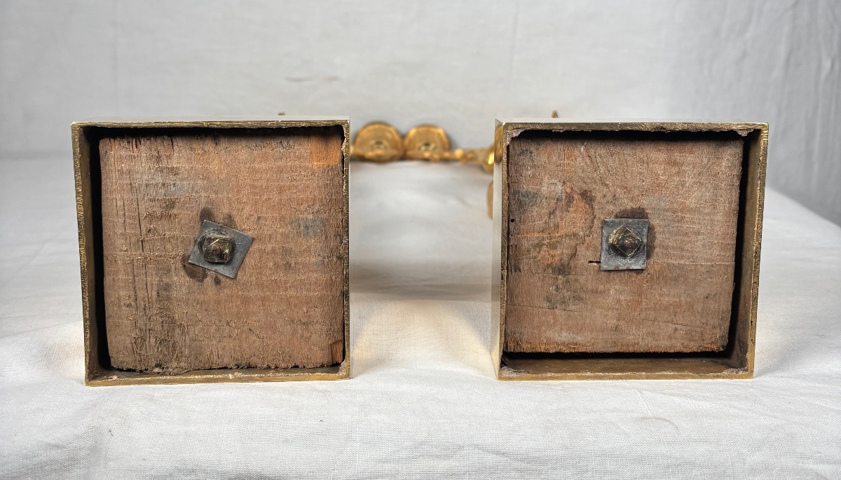 Pair Of Gilt Bronze Candelabra With Cupids, Early 19th Century Empire Period-photo-8