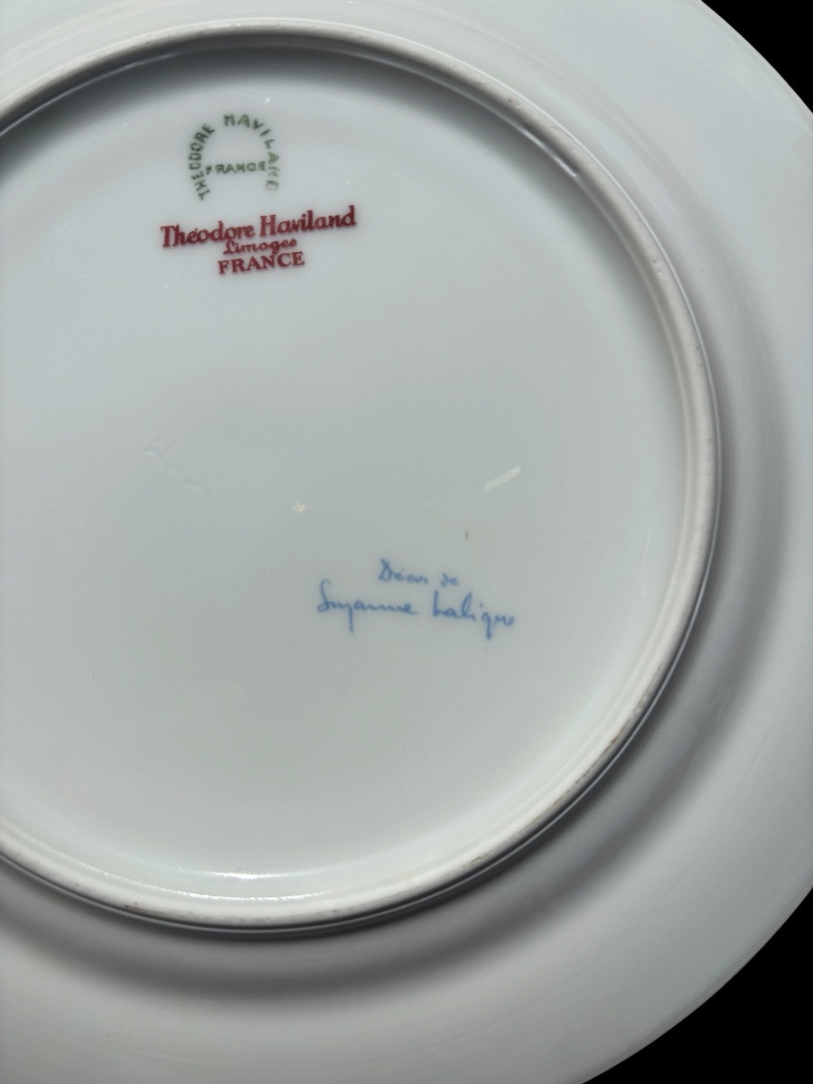 Suite de 7 assiettes  Haviland  Suzanne Lalique.-photo-4