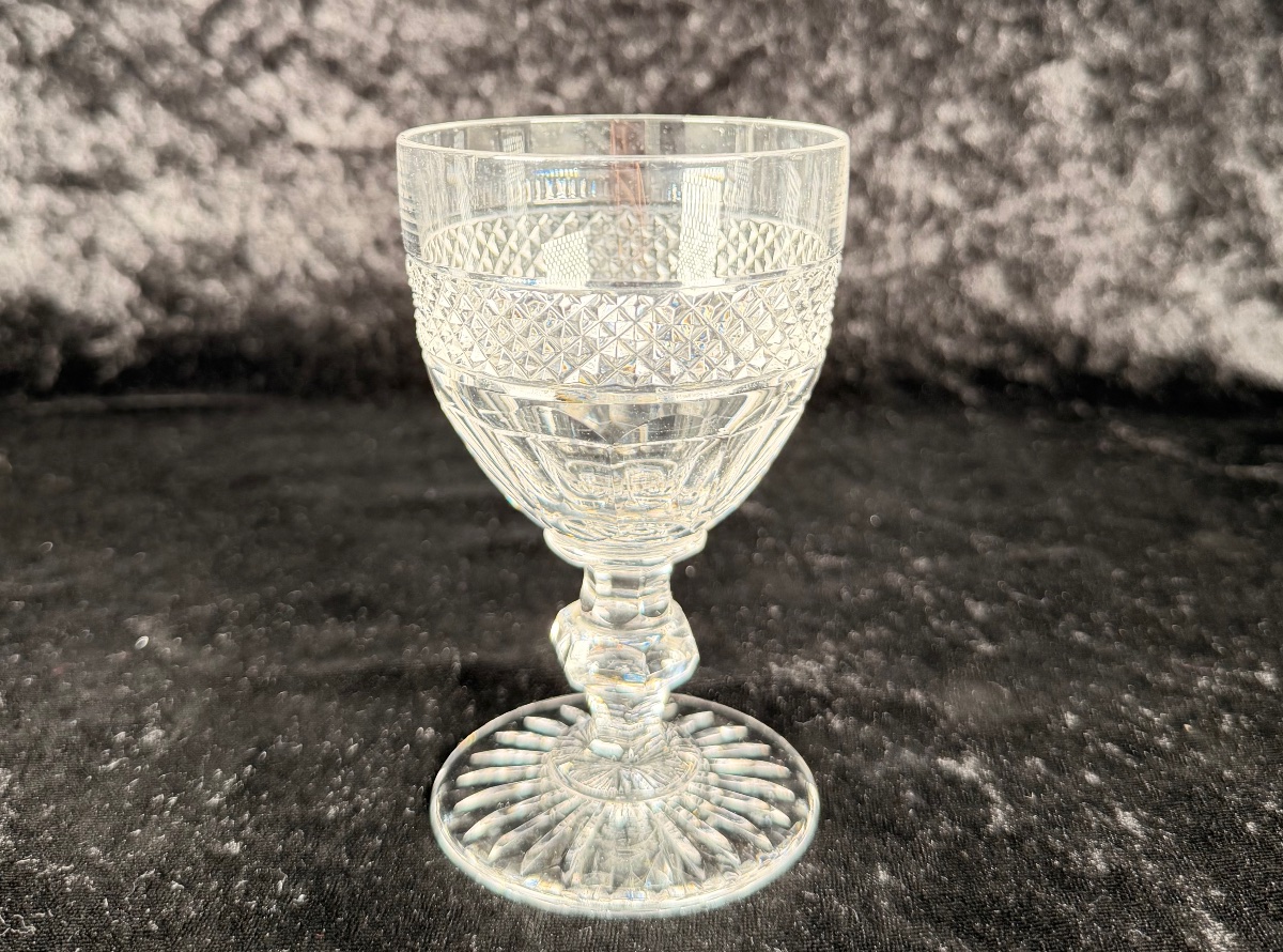 Set Of 6 Saint-louis Crystal Trianon Wine Glasses-photo-3