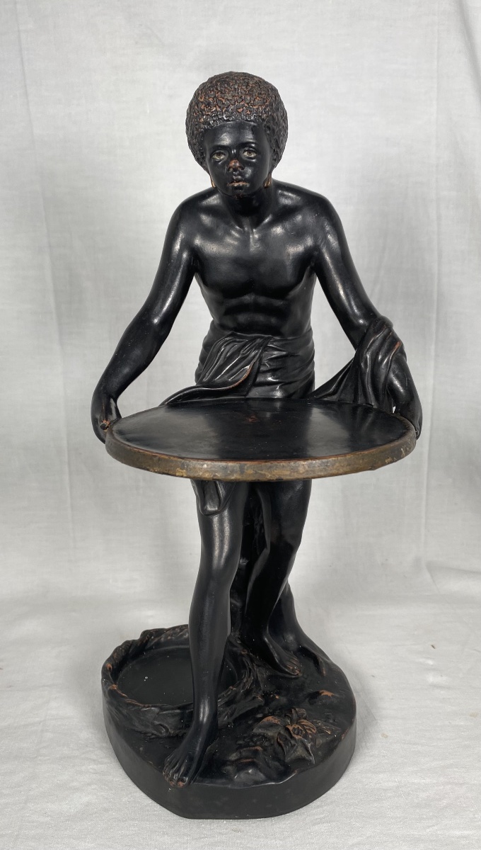 Polychrome Terracotta Sculpture Signed J.uffrecht & Co .-photo-2
