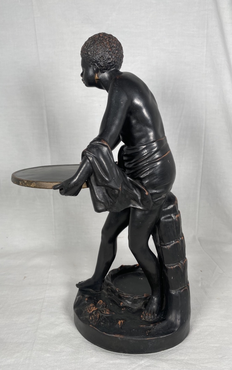 Polychrome Terracotta Sculpture Signed J.uffrecht & Co .-photo-3