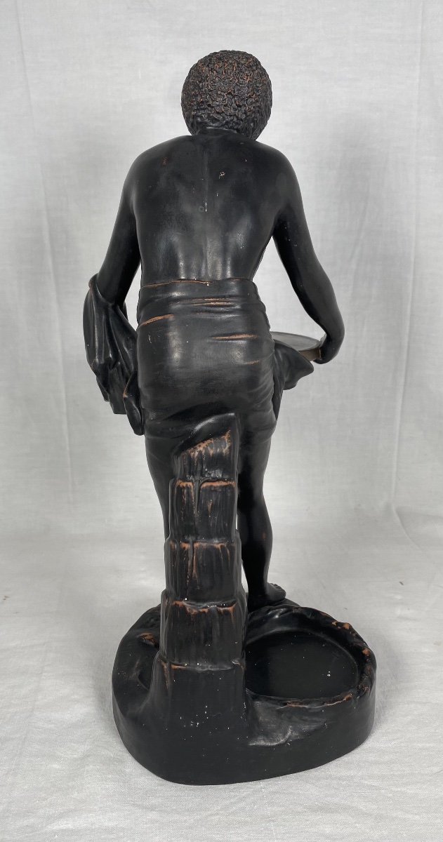 Polychrome Terracotta Sculpture Signed J.uffrecht & Co .-photo-1