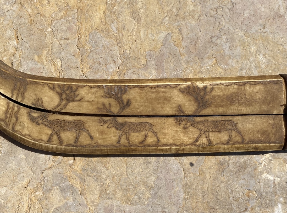Traditional Sami Knife From Lapland With A Leather And Reindeer Bone Sheath, Early 20th Century-photo-3
