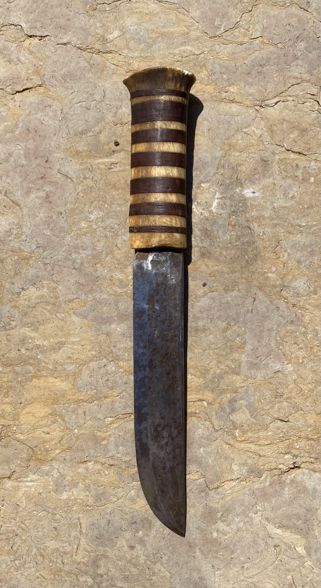Traditional Sami Knife From Lapland With A Leather And Reindeer Bone Sheath, Early 20th Century-photo-6