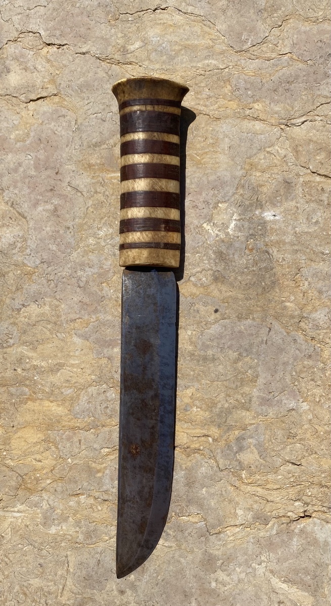 Traditional Sami Knife From Lapland With A Leather And Reindeer Bone Sheath, Early 20th Century-photo-7