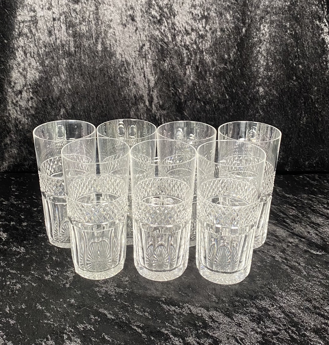 SÉRIE DE 7 CHOPE CRISTAL SAINT-LOUIS MODÈLE TRIANON -photo-3
