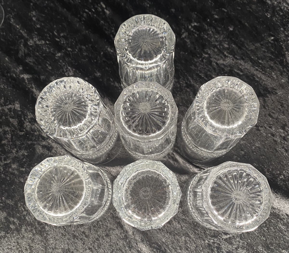 SÉRIE DE 7 CHOPE CRISTAL SAINT-LOUIS MODÈLE TRIANON -photo-4