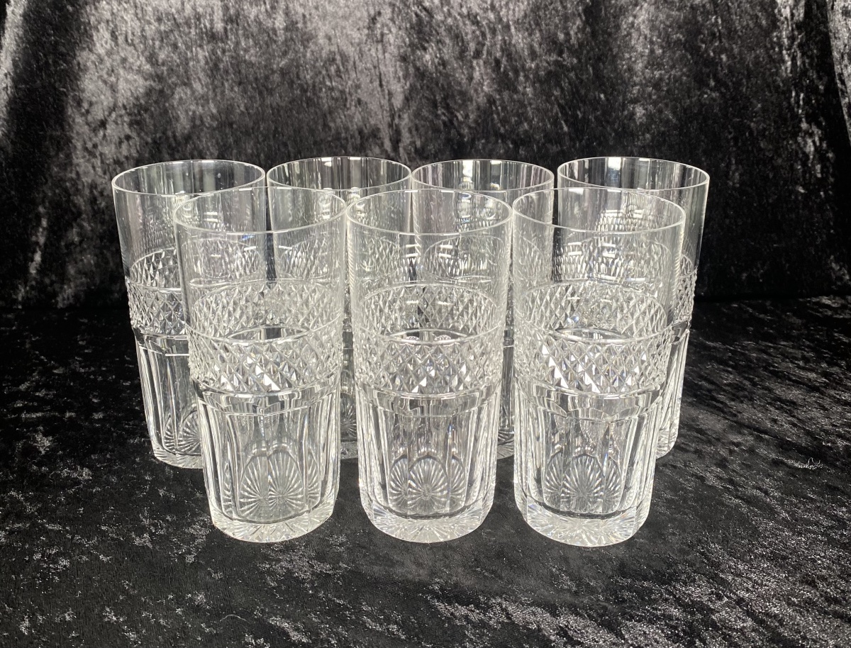 SÉRIE DE 7 CHOPE CRISTAL SAINT-LOUIS MODÈLE TRIANON 