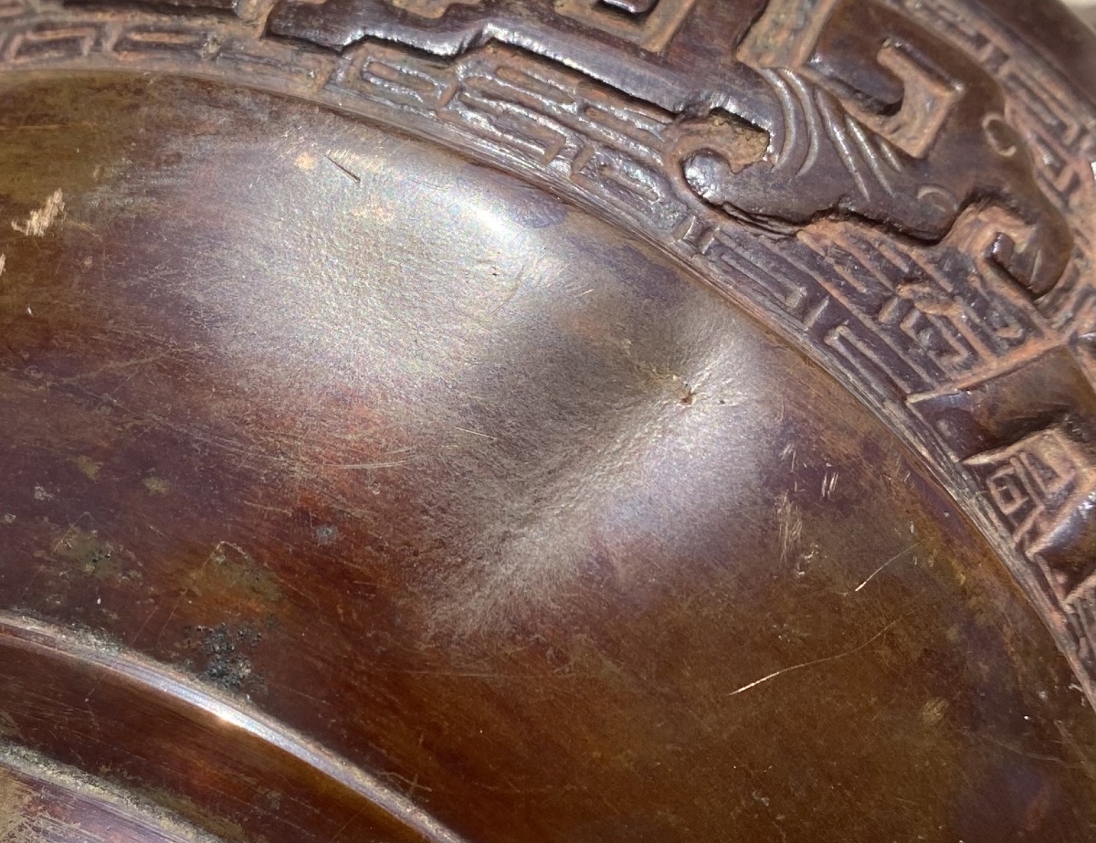 Vase en bronze de style archaïque Chine XIX ème Siècle -photo-6