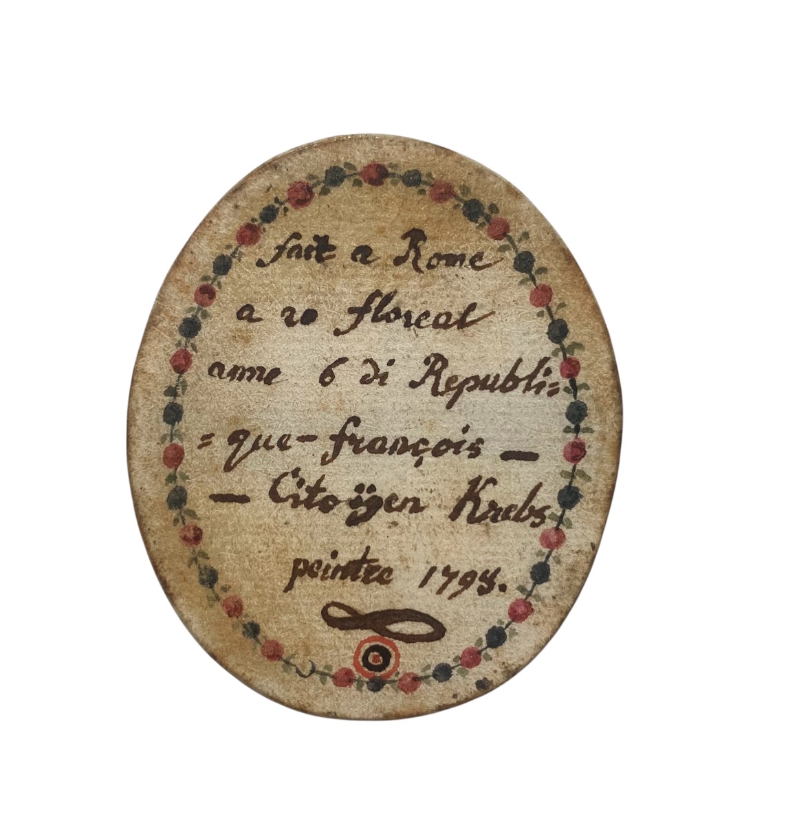 Ivory Miniature: Portrait Of A French Citizen From The Revolutionary Era, Dated 1798-photo-3