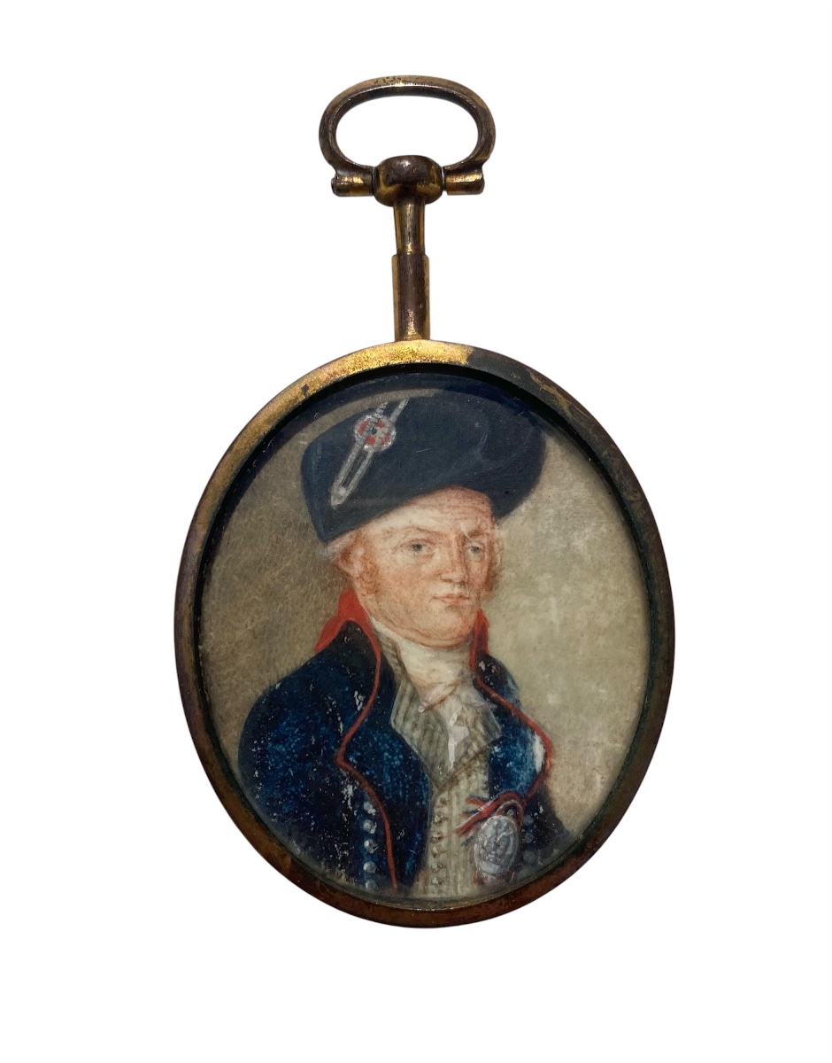 Ivory Miniature: Portrait Of A French Citizen From The Revolutionary Era, Dated 1798