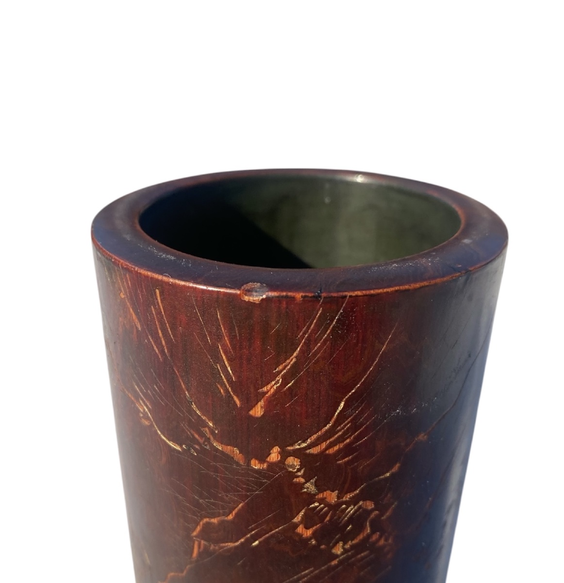 Pot à pinceaux en bambou laqué Chine XIX ème siècle -photo-4
