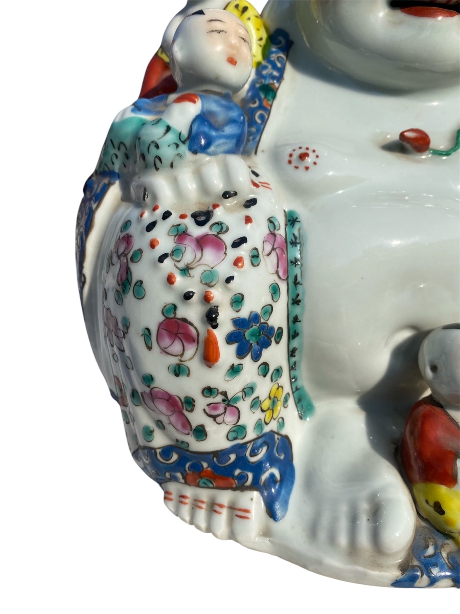 Bouddha rieur Porcelaine de Chine Période République -photo-2
