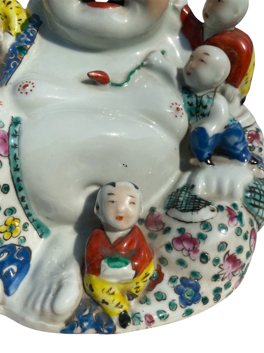 Bouddha rieur Porcelaine de Chine Période République -photo-3