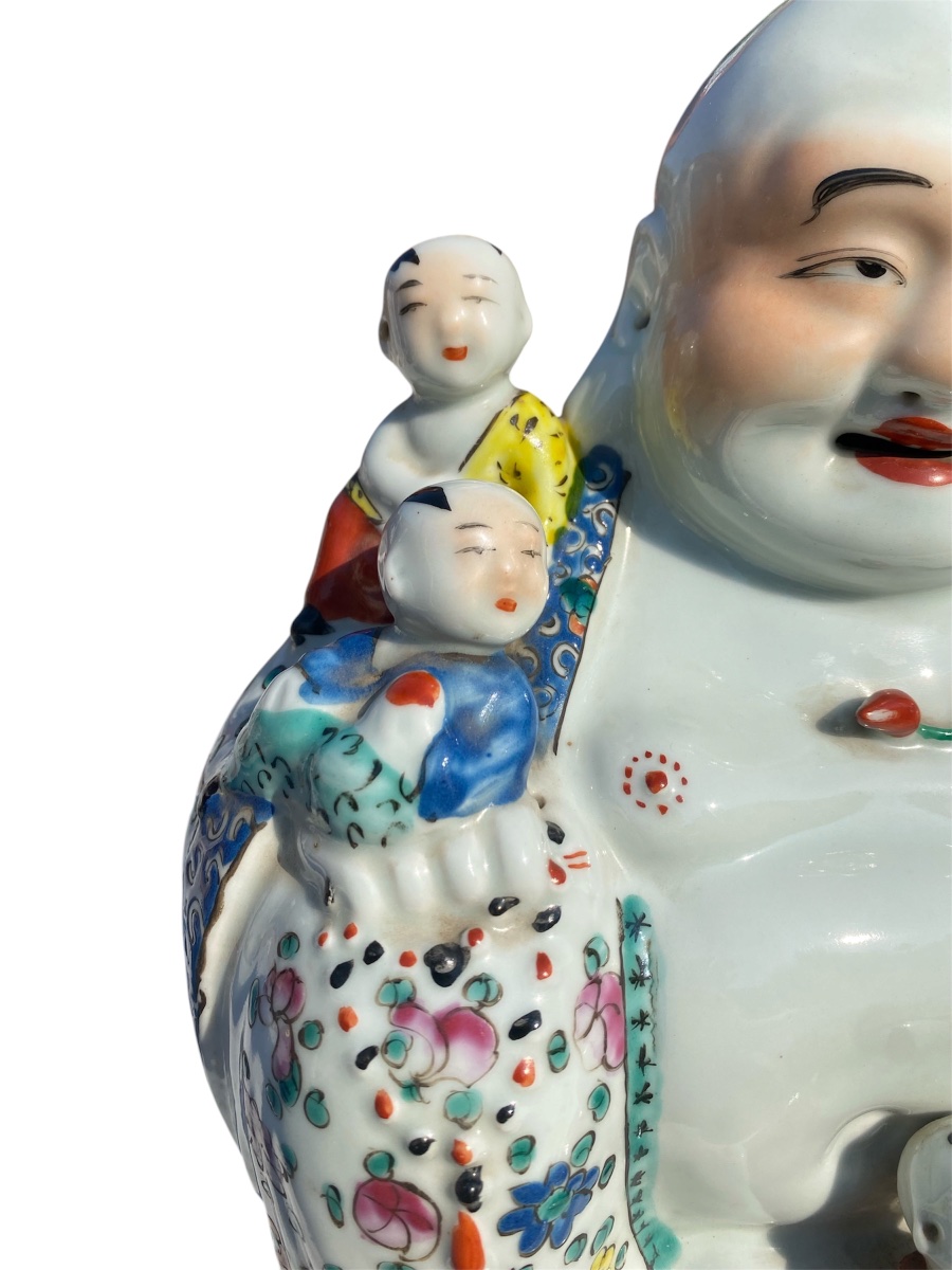 Bouddha rieur Porcelaine de Chine Période République -photo-4