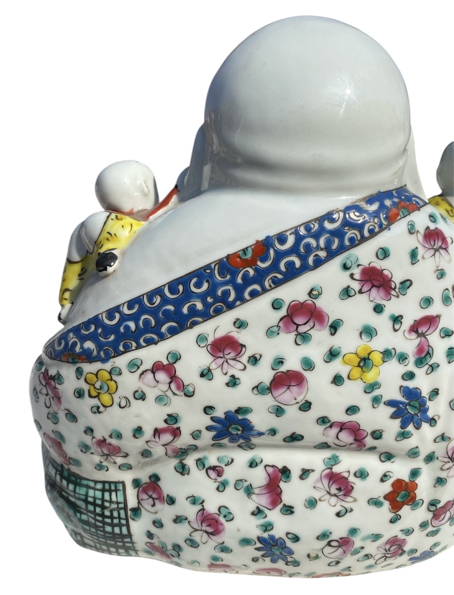 Bouddha rieur Porcelaine de Chine Période République -photo-5