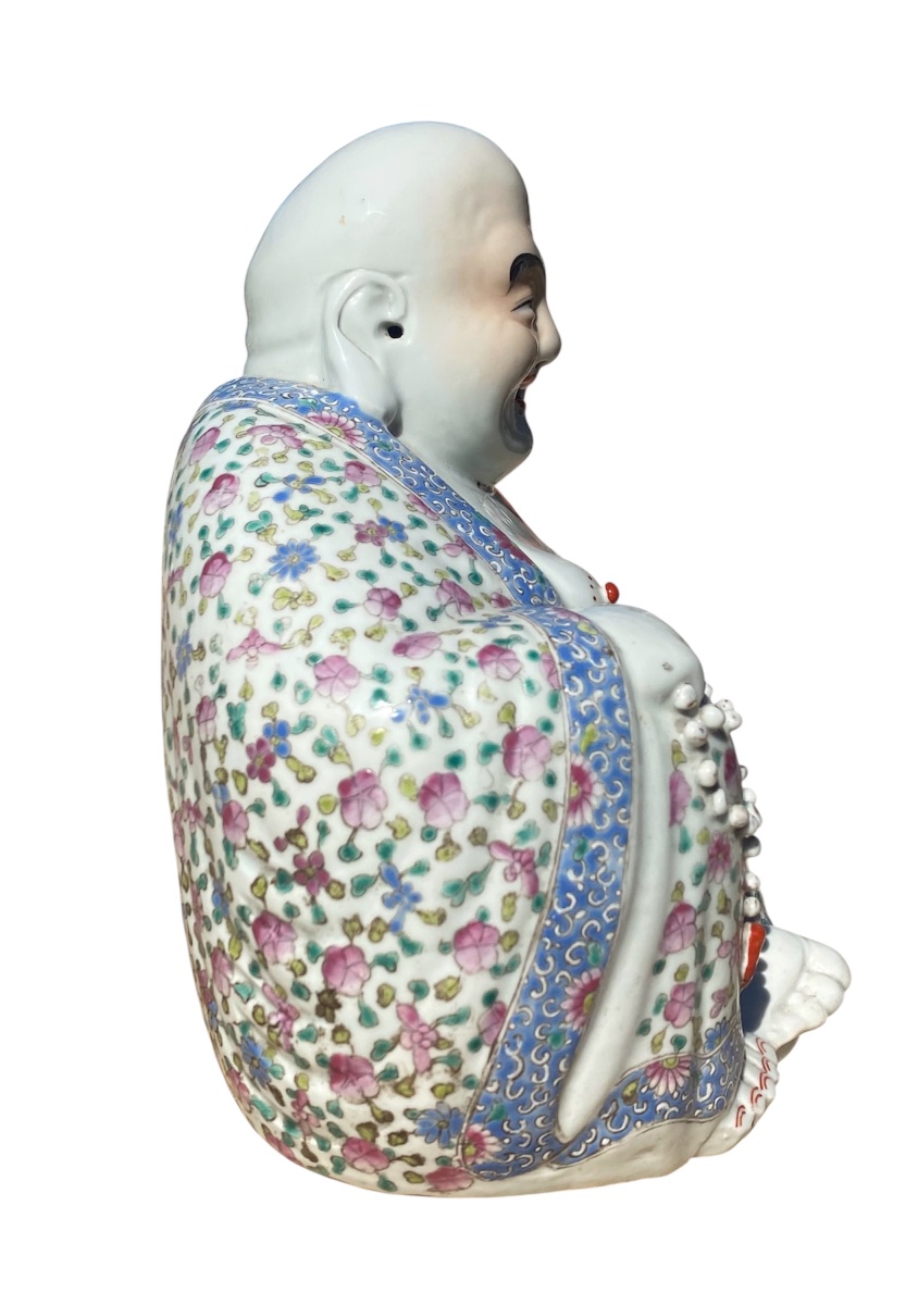 Smiling Buddha, Chinese Porcelain, Republic Period-photo-4