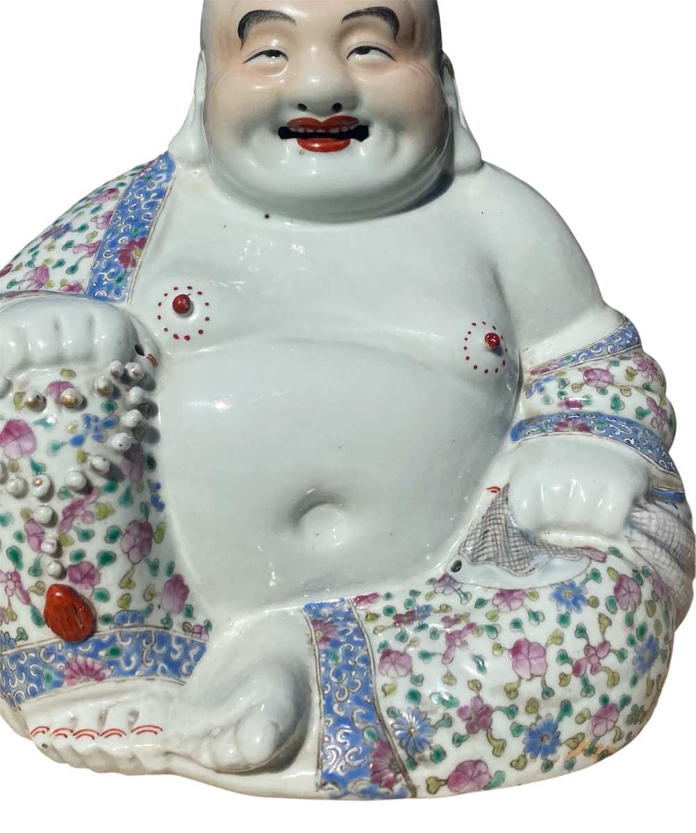 Smiling Buddha, Chinese Porcelain, Republic Period-photo-1