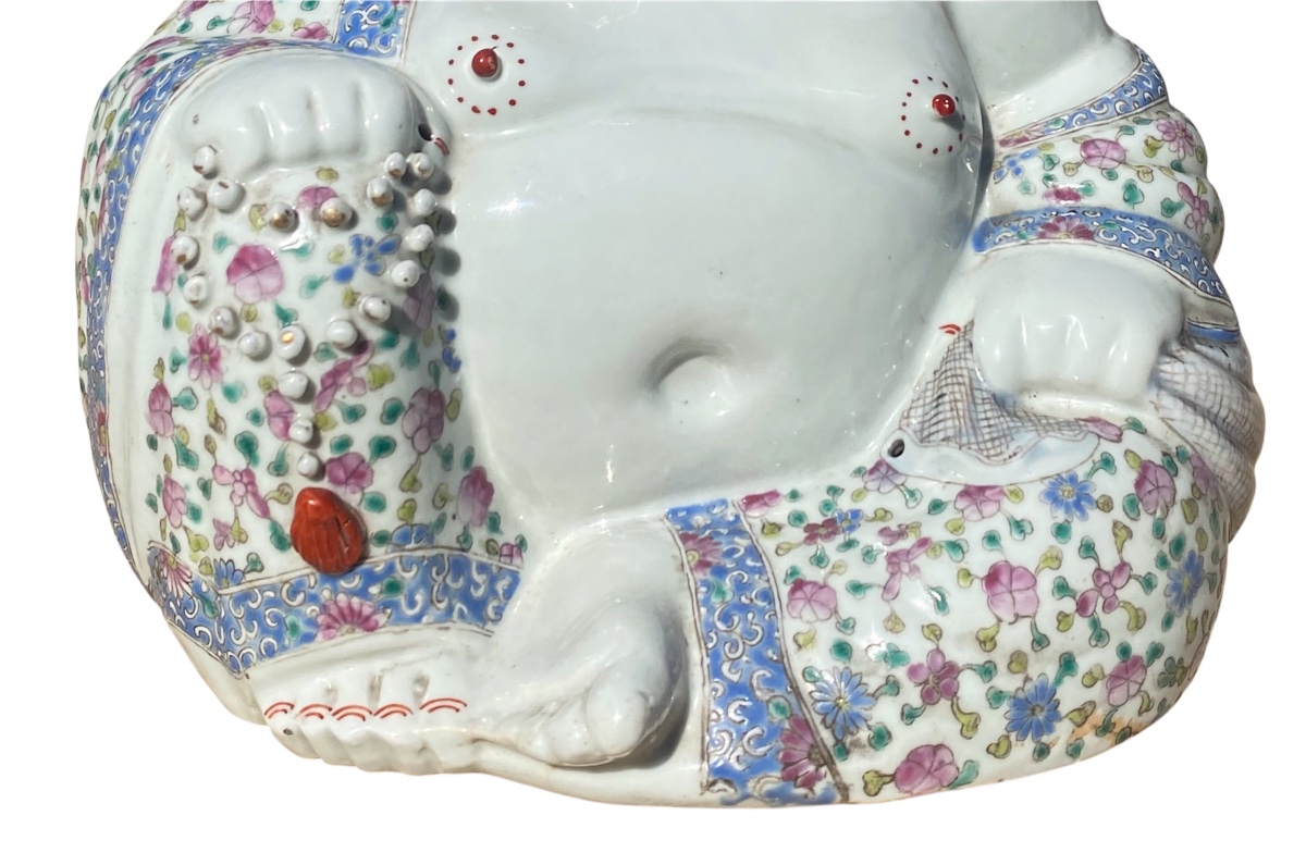 Smiling Buddha, Chinese Porcelain, Republic Period-photo-2
