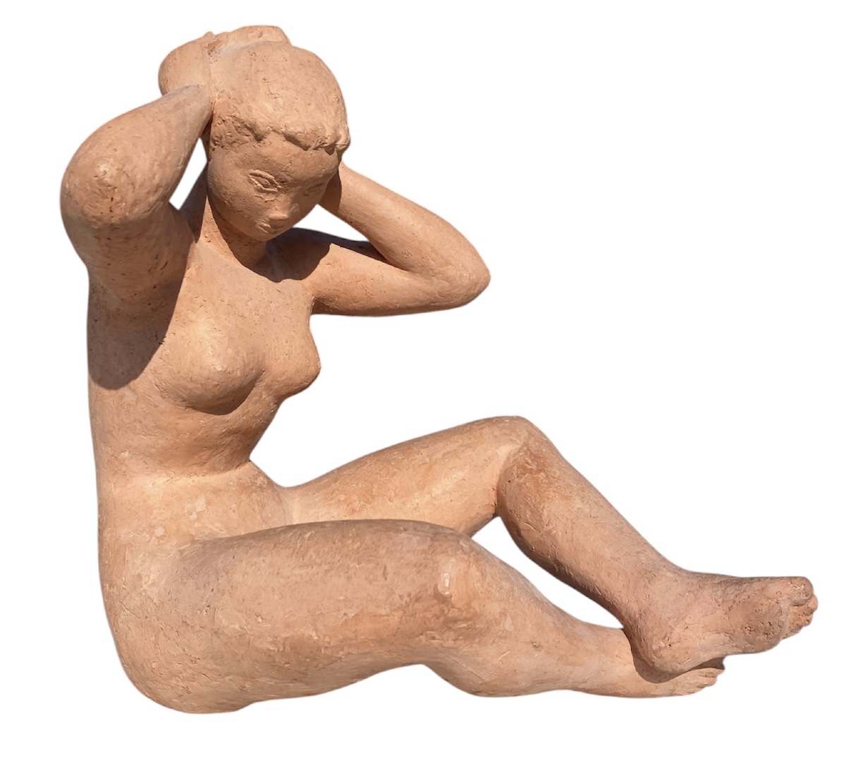 Terracotta Sculpture Signed By Marthe Baumel-schwenck (1913–1992) -photo-2
