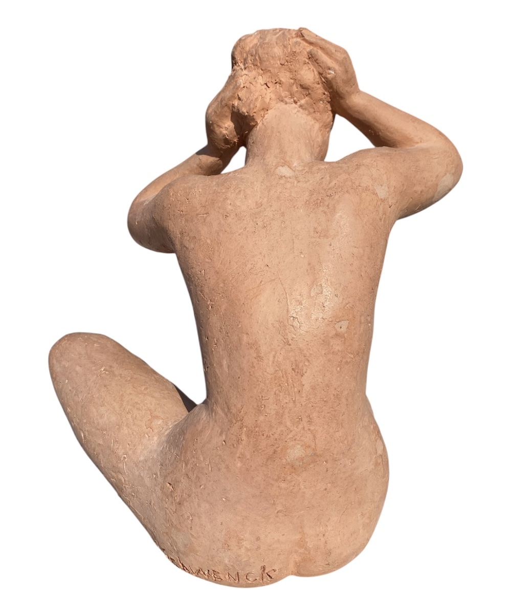 Terracotta Sculpture Signed By Marthe Baumel-schwenck (1913–1992) -photo-4