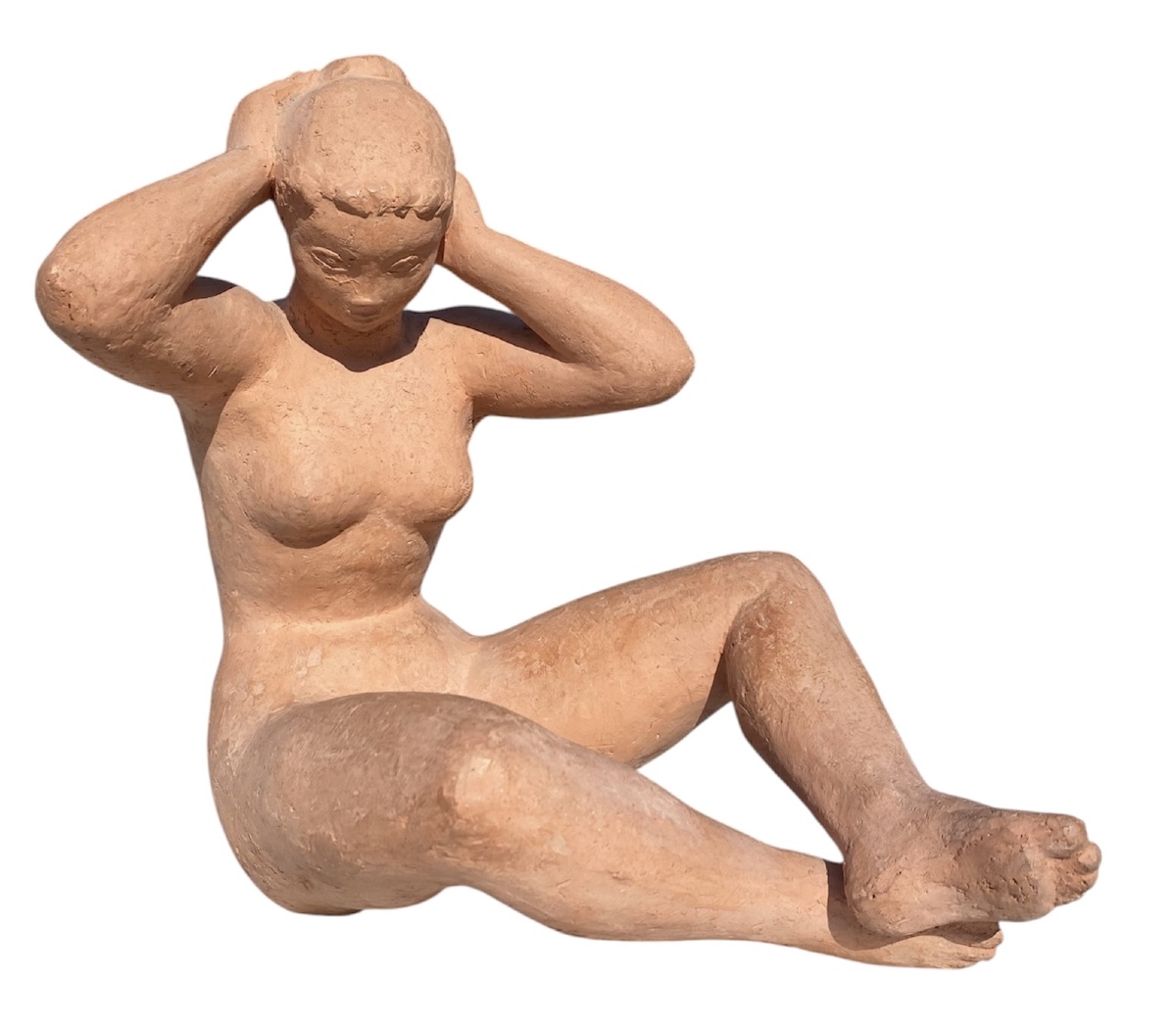 Terracotta Sculpture Signed By Marthe Baumel-schwenck (1913–1992) -photo-3