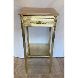 Bedside Table In Brass And Gilt Bronze 1900
