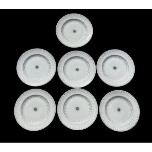 Suite de 7 assiettes  Haviland  Suzanne Lalique.