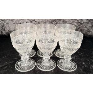 Série de 6 verres vins cristal Saint-Louis modèle Trianon 