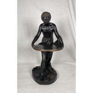 Sculpture en terre cuite polychrome signée J.Uffrecht & Co . 