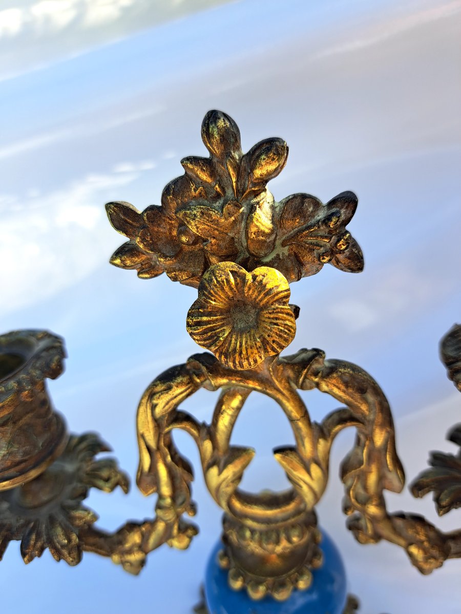 Paire de candélabres.  Époque  Napoléon III.-photo-1
