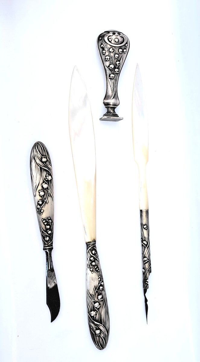 Silver Writing Set. Late 19th Century Paris. -photo-2