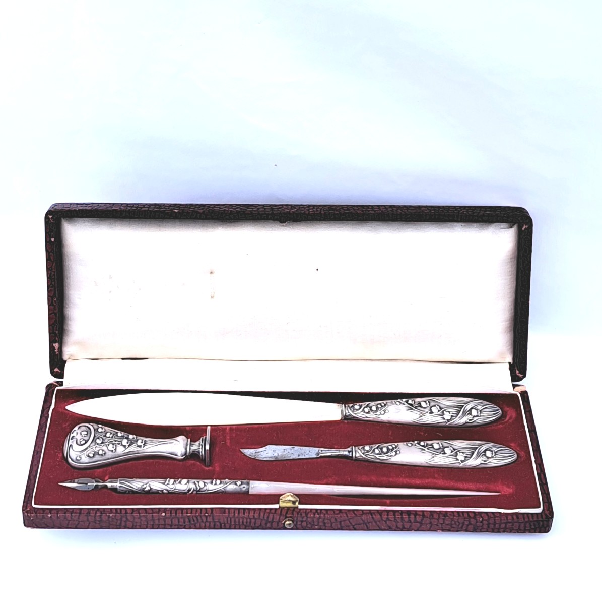 Silver Writing Set. Late 19th Century Paris. 