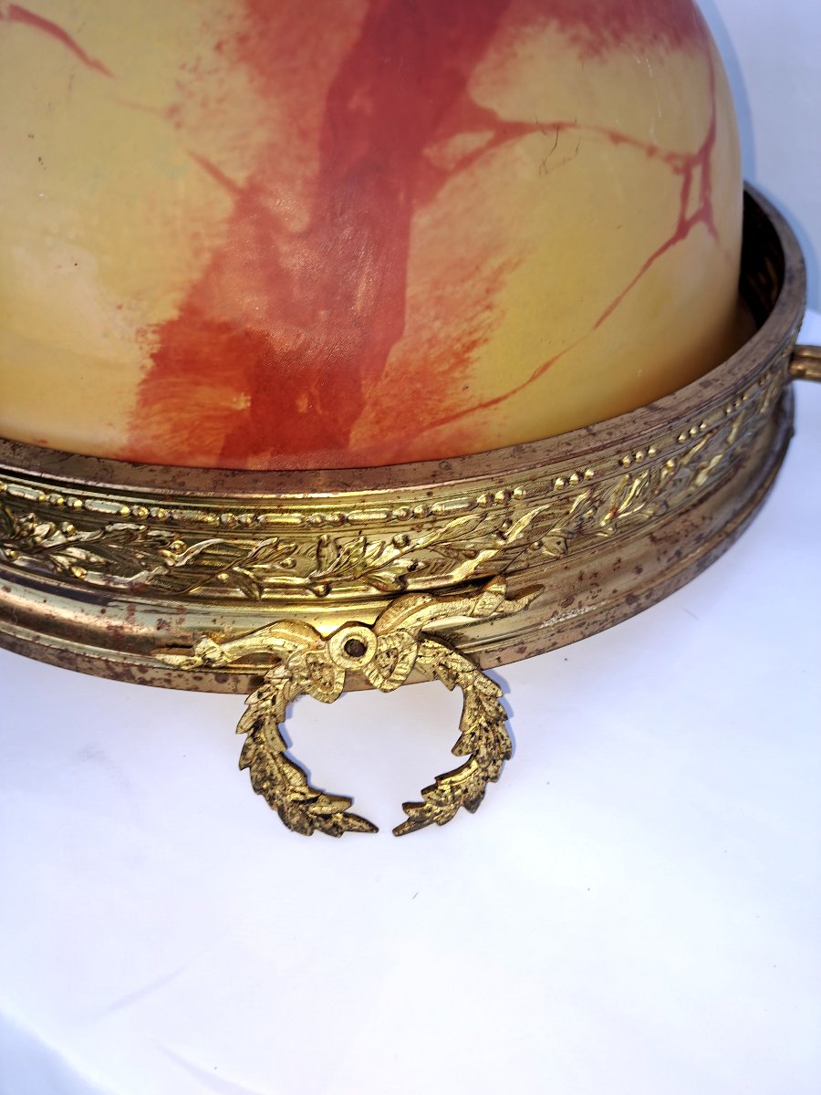Chandelier, Subscription In Pâte De Verre And Lotion. Year 1900.-photo-5