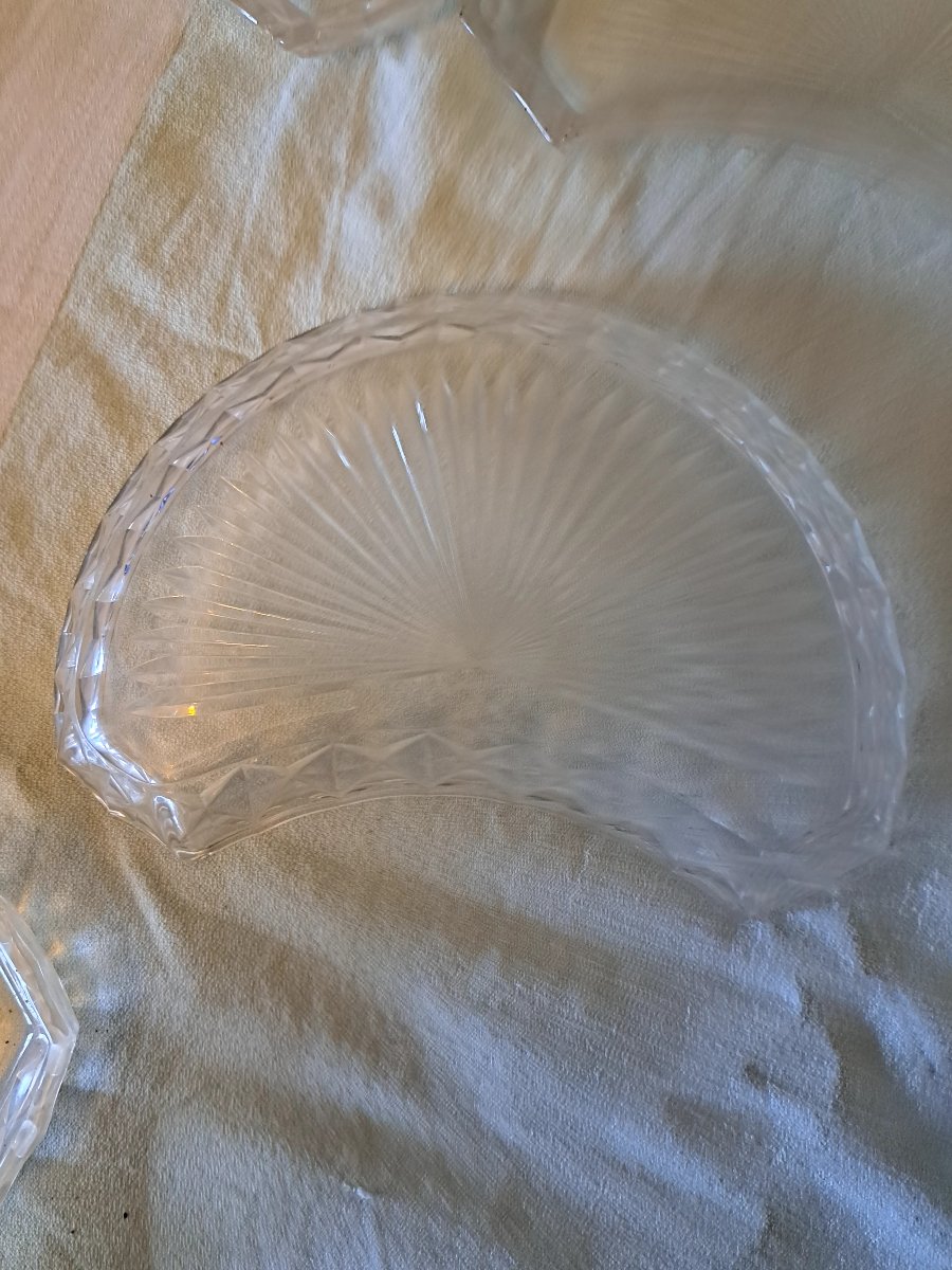Lot de 6 coupelles en cristal.  Signée Val. St. Lambert. -photo-4