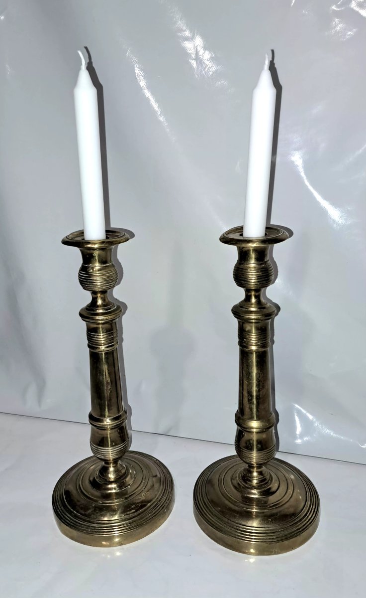 Paire de bougeoire ancien .Style Empire du XIX siècle. 