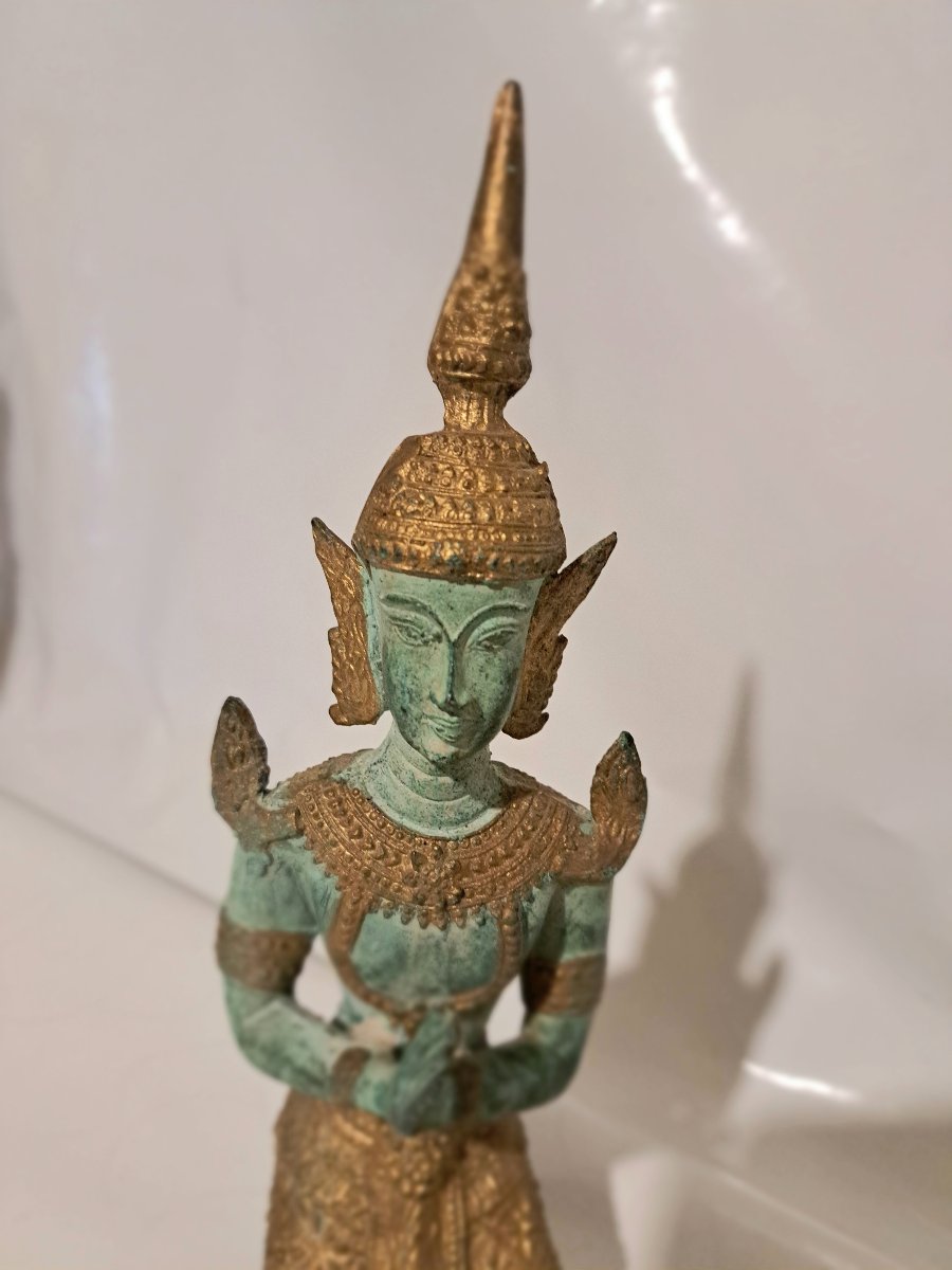 Statuette représentante Un Teppanom en bronzé. Année 1940/60.-photo-2