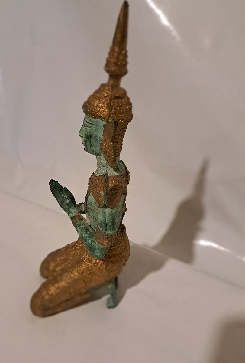Statuette représentante Un Teppanom en bronzé. Année 1940/60.-photo-3
