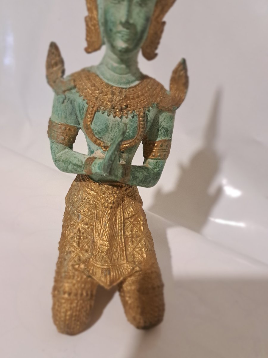 Statuette représentante Un Teppanom en bronzé. Année 1940/60.-photo-4
