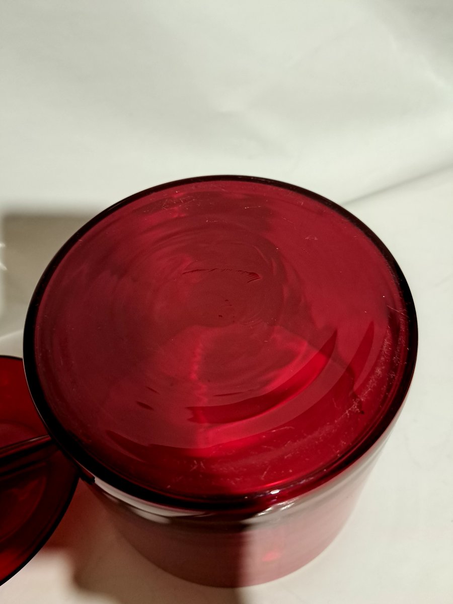 Bonbonnière en verre Empoli de Rossini. Année 1960/70.-photo-3