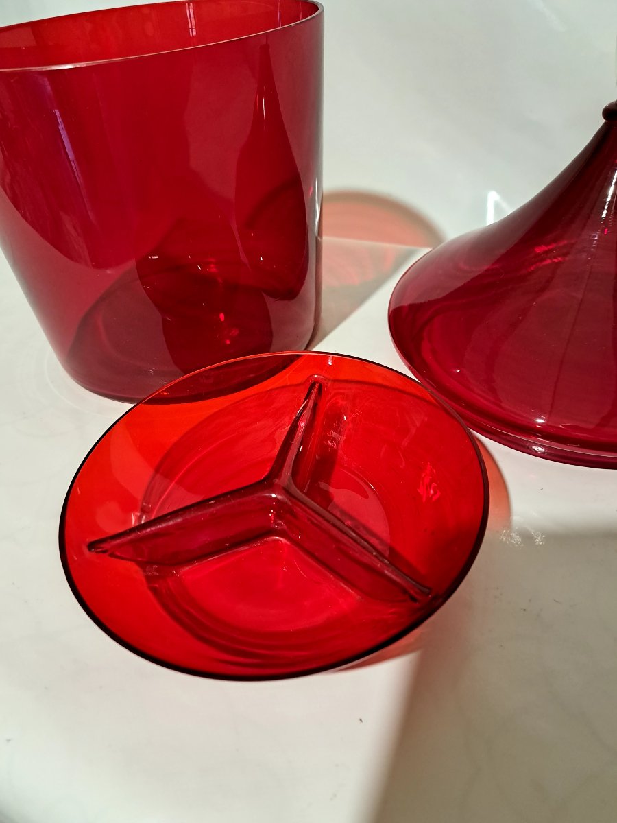 Bonbonnière en verre Empoli de Rossini. Année 1960/70.-photo-1