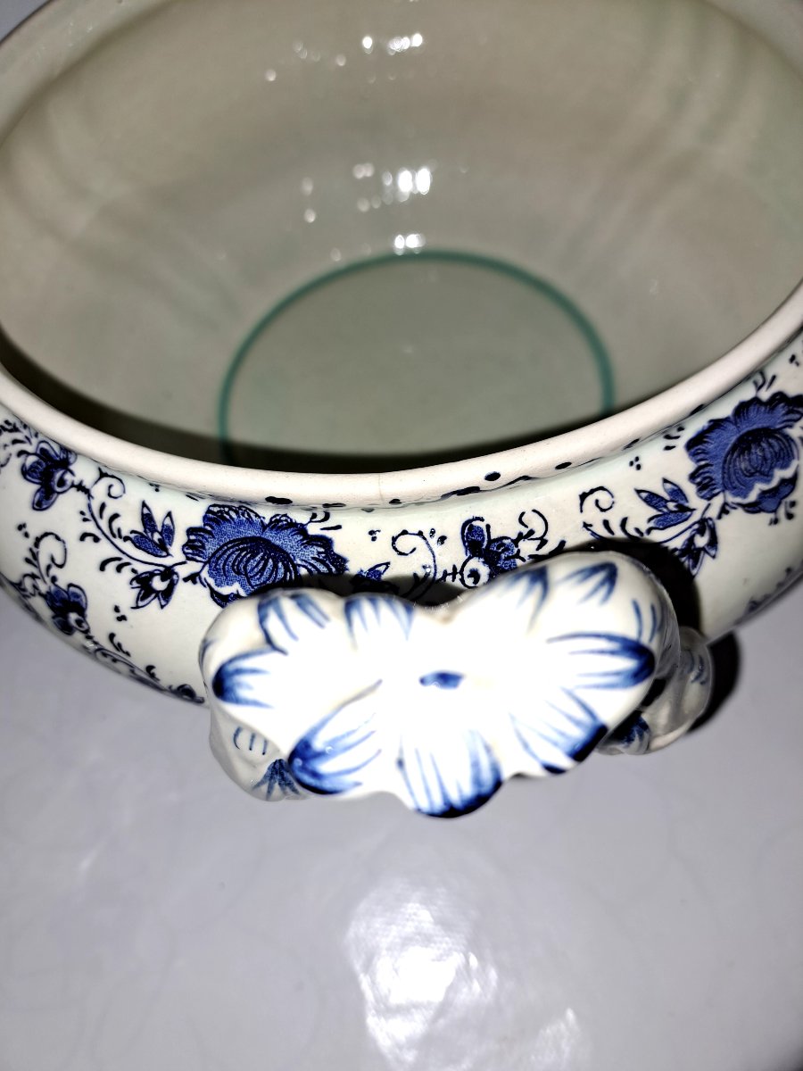 Delf-style Glazed Earthenware Soup Tureen. Signed By Hubert Béquet. -photo-2