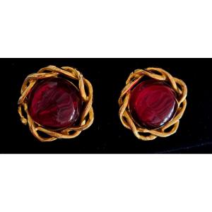 Vintage Earrings. Yves Saint Laurent. 