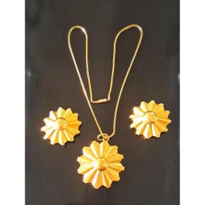 Jewelry Set, "sun" Signed Carven Paris. 