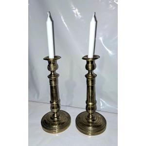 Pair Of Antique Candlesticks. 19th-century Empire Style.