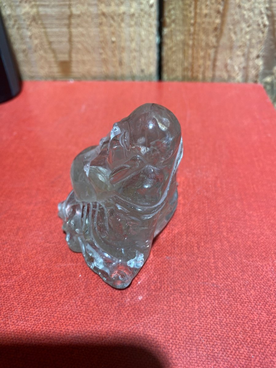 Bouddha Rieur En Cristal De Roche-photo-2
